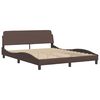 vidaXL Bed with Mattress "Hvar" Brown 160x200 cm Faux Leather