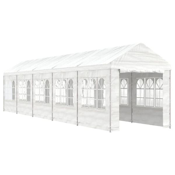 vidaXL Paviljong med tak vit 11,15x2,28x2,69 m polyeten