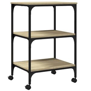 vidaXL Skrivarst&auml;ll 3 hyllor sonoma-ek 50x41x75 cm konstruerat tr&auml;