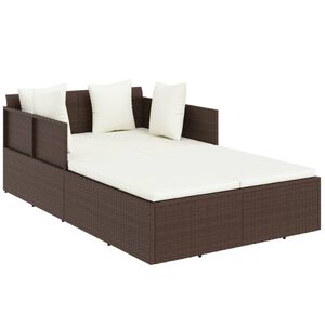 vidaXL Sols&auml;ng med dynor brun 182x118x63 cm konstrotting