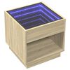vidaXL Soffbord med Infinity LEDs sonoma-ek 50x50x50 cm