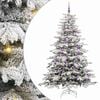 vidaXL Plast Hingad Julgran med LED -remsljus Vit 210 cm PE och PVC