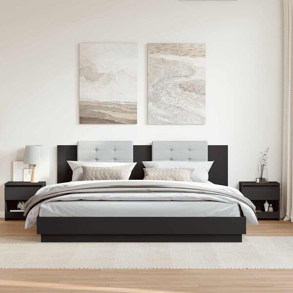 vidaXL Nattduksbord 2 st svart 40x30x39 cm konstruerat trä