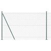 vidaXL L&auml;nkfence med betongbas 1,5 x 25 m PVC-belagda st&aring;l Gr&ouml;n Mesh