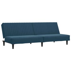 vidaXL B&auml;ddsoffa 2-sits bl&aring; sammet