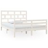 vidaXL Sängram vit massiv furu 160x200 cm