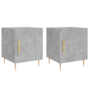 vidaXL S&auml;ngbord 2 st betonggr&aring; 40x40x50 cm konstruerat tr&auml;