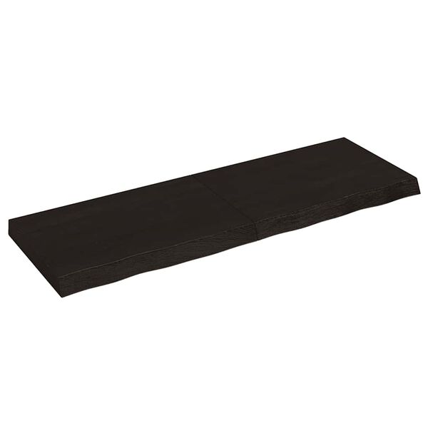 vidaXL B&auml;nkskiva badrum m&ouml;rkbrun 120x40x(2-6) cm behandlat massivt tr&auml;