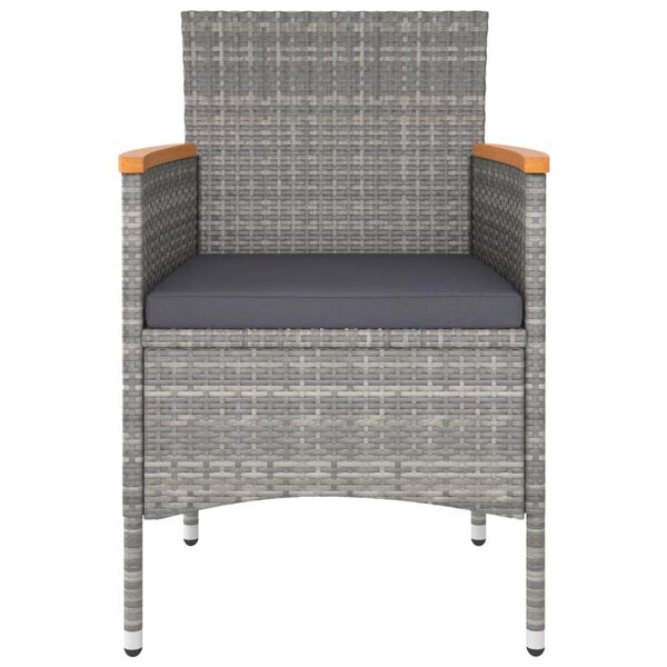 vidaXL Caféset för trädgården 5 delar konstrotting och akacia grå