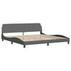 vidaXL Bed with Mattress "Hvar" Dark Grey 200x200 cm Fabric