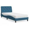 vidaXL Bed with Mattress Blue 90x200 cm Velvet