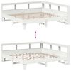vidaXL S&auml;ng med bokhylla utan madrass vit 180x200cm massiv furu