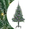vidaXL Konstgjord Julgran Sn&ouml;flockad med LED Ljus Gr&ouml;n och Vit 150 cm