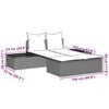 vidaXL Dubbel solsäng med dynor ljusgrå konstrotting
