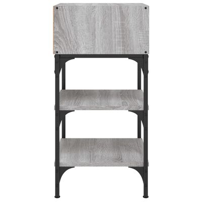 vidaXL Sängbord grå sonoma-ek 35x34,5x70 cm konstruerat trä