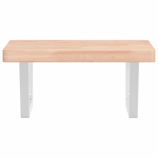 vidaXL V&auml;ggmonterad handfatshylla st&aring;l och massiv bok