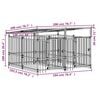 vidaXL Hundg&aring;rd f&ouml;r utomhusbruk med tak st&aring;l 3,75 m&sup2;