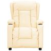vidaXL Fåtölj med uppresningshjälp gräddvit konstläder