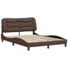 vidaXL Bed Frame without Mattress "Hvar" Brown 140x190 cm Faux Leather
