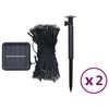 vidaXL Soldriven ljusslinga 2 st 2x200 lysdioder varmvit inne/ute