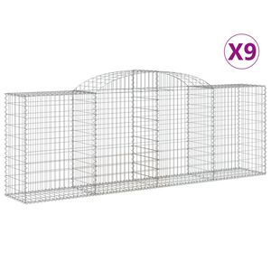vidaXL Gabioner b&aring;gformade 9 st 300x50x100/120 cm galvaniserat j&auml;rn