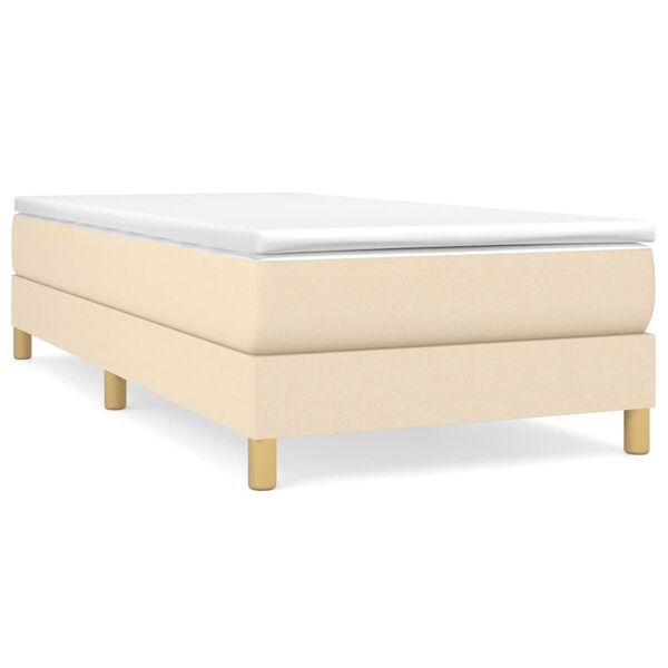 vidaXL Boxspring-s&auml;ngram gr&auml;ddvit 90x190 cm tyg
