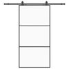 vidaXL Skjutd&ouml;rr med beslag svart 102x205 cm ESG-glas