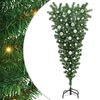 vidaXL Upp och ner konstgjord f&ouml;rbelyst julgran med bollar Gr&ouml;n 150 cm