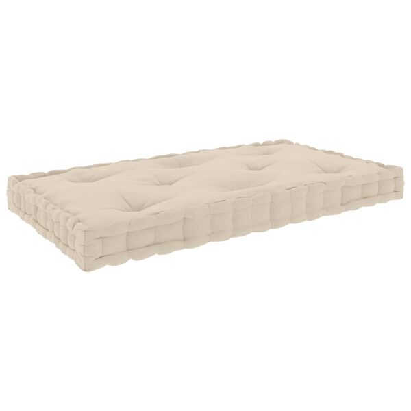 vidaXL Dyna till pallsoffa beige 73x40x7 cm bomull