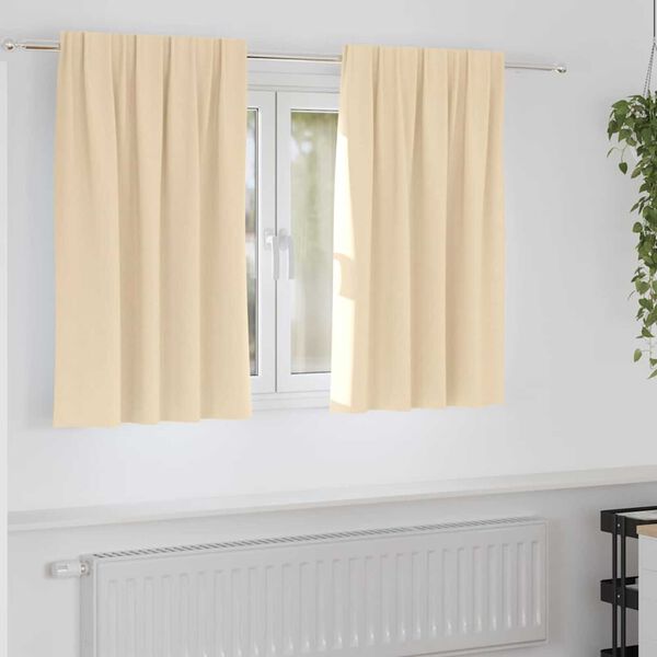 vidaXL Mörkläggningsgardiner med Ringar 2 pcs Kräm 140 x 140 cm