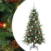 vidaXL Plast Hingad Julgran med 150 LED-lampor Gr&ouml;n 150 cm PE och PVC