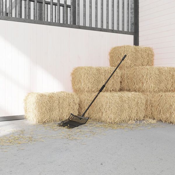 vidaXL Högaffel utan skaft 14 horn svart stål