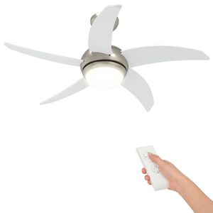 vidaXL Takfl&auml;kt med ljus och fj&auml;rrkontroll &Oslash; 110 cm Vit