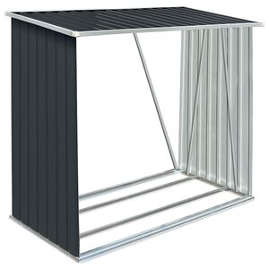 vidaXL Vedskjul galvaniserat st&aring;l 163x83x154 cm antracit