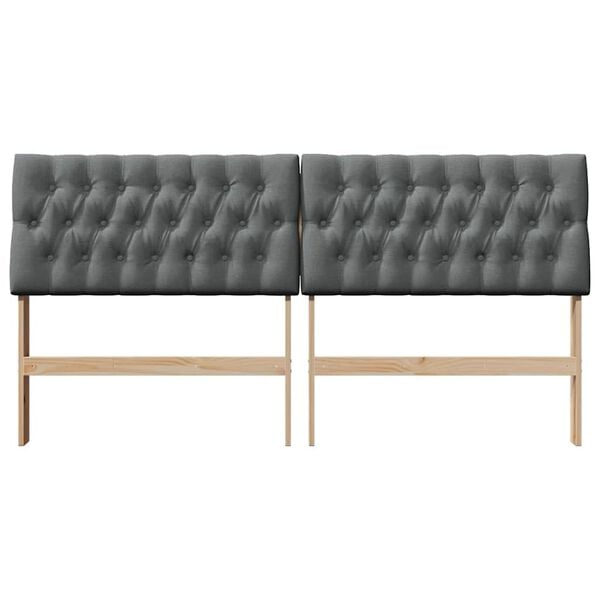 vidaXL Kl&auml;dd s&auml;nggavel M&ouml;rkgr&aring; 180 cm Massiv furu