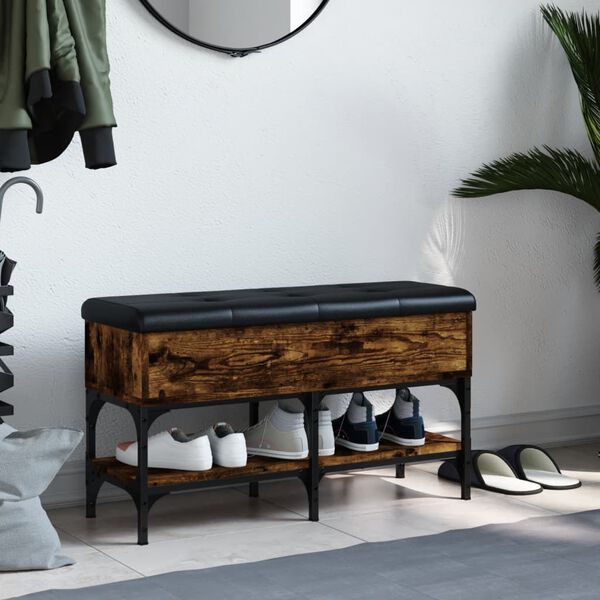 vidaXL Skob&auml;nk r&ouml;kf&auml;rgad ek 82x32x45 cm konstruerat tr&auml;