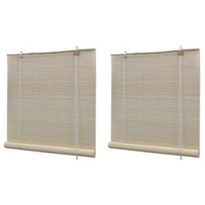 vidaXL Rullgardin naturlig bambu 2 st 120x160 cm