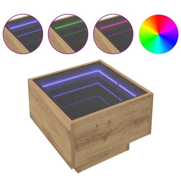 vidaXL Kaffeebord artisan ek 40 x 40 x 30 cm Konstruerat tr&auml;