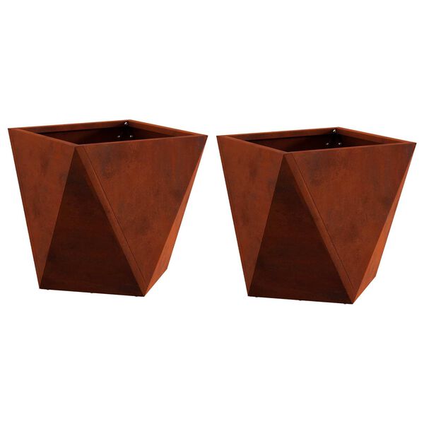 vidaXL Planteringsk&auml;rl 2 pcs Rostig 30 x 30 x 30 cm