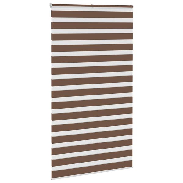 vidaXL Rullgardin zebra brun 130x230 cm tyg bredd 125,9 cm polyester