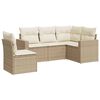 vidaXL Soffgrupp f&ouml;r tr&auml;dg&aring;rden med dynor 5 delar beige konstrotting