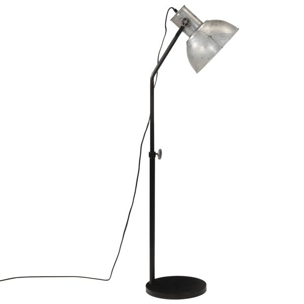 vidaXL Golvlampa 25 W vintage silver 30x30x90-150 cm E27