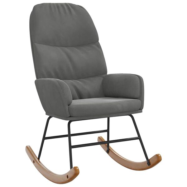 vidaXL Gungstol m&ouml;rkgr&aring; sammet