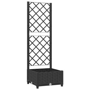 vidaXL Tr&auml;dg&aring;rdskruka med spalj&eacute; svart 40x40x121,5 cm PP