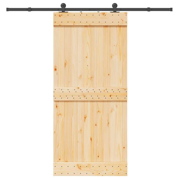 vidaXL Skjutd&ouml;rr med beslag 95x210 cm massiv furu