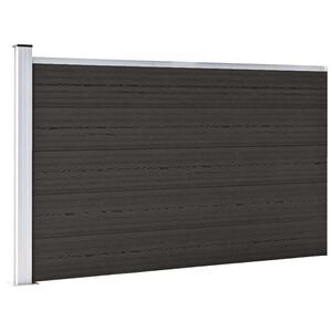 vidaXL Staketpanel WPC 175x105 cm svart