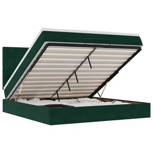 vidaXL Ottoman s&auml;ngram med madrasser m&ouml;rkgr&ouml;n 160x200 cm sammet