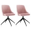 vidaXL Matstolar 2 st rosa sammet