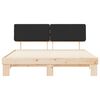 vidaXL Sängram med Klädd Huvudgavel Svart 180 x 200 cm Massiv furu