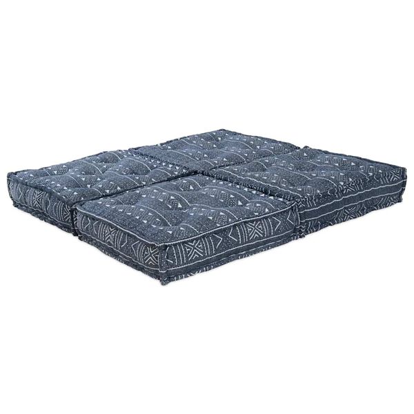 vidaXL Modulär soffa 2 pcs Indigo Tryck 140 x 70 x 36 cm tyg